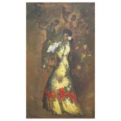 Dancing Girls by Romeo Enriquez, oil on canvas, sold Apr 2023