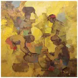 Crispin Lopez, Maranao Market, oil on canvas