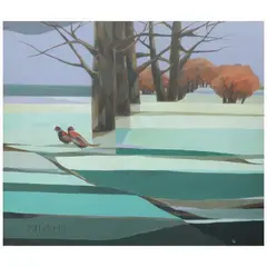 Untitled by Oscar Zalameda, oil on canvas, sold Apr 2023