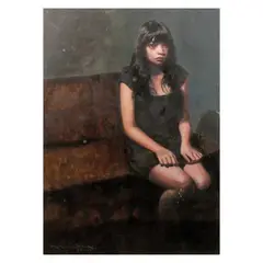 Untitled by Dale Erispe, oil on board, sold Apr 2023