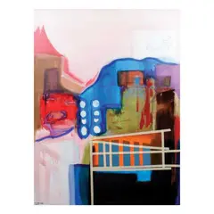 Ron Lopez Davis, Dawn Construction, oil,graphite and collage on canvas