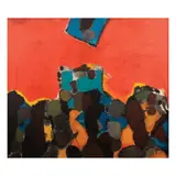 Abstract by Unidentified artist, oil on canvas, sold Apr 2023