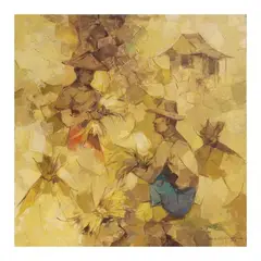 Untitled by Crispin V. Lopez, oil on canvas, sold Apr 2023