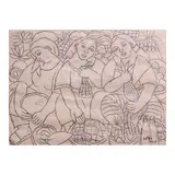 Norma Belleza, Tres Marias, black ink on paper