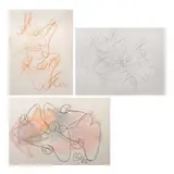 Romulo Olazo, Abstract I, II, III, pastel on paper / graphite on paper