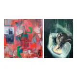 a. Untitledb. A Drifting sense of Contentment II by a. Don Djerassi L. Dalmacio<br>b. Charmaigne Mendoza, a. oil and acrylic on canvas<br>b. oil on canvas, sold Apr 2023