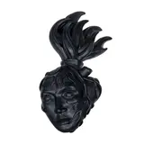 Jan Leeroy New, Sacred Heart with Face (Black), painted fiberglass