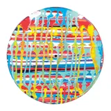 Mm Yu, Red, acrylic on vinyl record