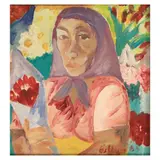 Woman by Norma Belleza, oil on canvas, sold Jan 2023