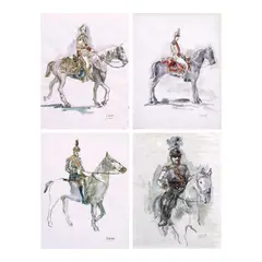 Juan Luna, a) King Alfonso XII of Spain
b) A Spanish Soldier on Horseback
c) The Horseman King Alfonso XII
d) King Alfonso XII on Horseback, watercolor on paper