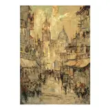 Enrico Zablan, Cityscape, oil on canvas