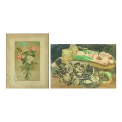 Max Lalata, a) Still Life
b) Still Life, watercolor on paper watercolor on paper