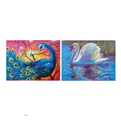 A. Roque, a) Peacock
b) Swan, oil on canvas