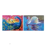 A. Roque, a) Peacock
b) Swan, oil on canvas