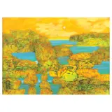 Dawn’s Grace Unfolding by Juvenal Sansó Garrit, acrylic on paper, sold Oct 2022