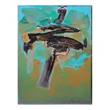 Virgilio Aviado, La Mesa Dam, acrylic on canvas