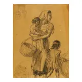 Fernando Amorsolo, Mother and Child, graphite on paper
