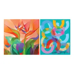 a) Antonio Tañada b) Jaime Roque, a) Abstract
b) Abstract, a) oil on canvas b) pastel on paper