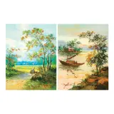 a) Untitled (Landscape)
b) Untitled (Landscape) by Unidentified artist, a) acrylic on canvas b) acrylic on canvas, sold Oct 2022