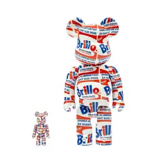 Bearbrick x Andy Warhol, Brillo, 100% and 400% painted cast vinyl, with box