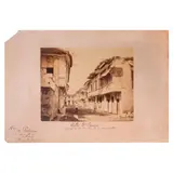 Francisco van Kamp, Untitled, photograph of the Don Maximino Paterno mansion, Calle San Roque, Sta. Cruz Titled "Calle Sn Roque, despues de los temblors, 18-20 July 1880." (San Roque Street, after the earthquakes of 18-20 July 1880.) The Paterno home would be completely renovated afterwards. signed and dedicated to “Sres. Paterno”