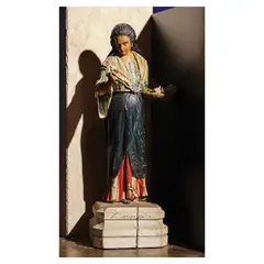 Rosendo Martinez y Lorenzo, La Sampaguita, carved and polychromed ‘Tipos del Pais’ Statuette “Baticuling” wood, oil paint