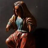 La Vendedora (The Hawker) by Manila Jesus of Sta. Cruz, ‘Tipos del Pais’ Statuette “Baticuling” wood, oil paint, sold Aug 2022