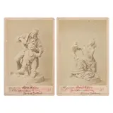 a) Shearing b) Gypsy with Child by Pair of Photographs of Two Artworks by Mariano Benlliure y Gil, photography by Giuseppe Felici, Roma photograph mounted on card, sold Aug 2022