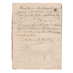Diary of My Life During My Imprisonment by Antonio Ma. Regidor, handwritten and signed on the last page, sold Aug 2022