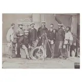 Albert Honiss, A European Crew with Two Indios
With a dry seal engraving “A. Honiss, Manila”
Dedicated on the reverse, “Para mis queridos
hermanos Manuel y Antonia en prueba del carino
que las profes su amante hermano”