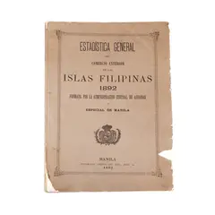 Untitled by Estadística General del Comercio Exterior de las Islas Filipinas 1892: Formada por la Administración Central de Aduanas y Especial de Manila, sold Aug 2022