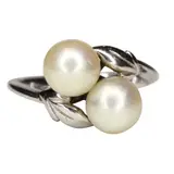 Cream Colored Pearl Toi et Moi Ring, Untitled