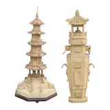 Two Pagoda-Form Okimonos, Untitled, bone