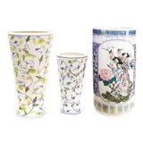 Two Vases and a Umbrella Stand, Untitled, vases: a) H:14” (36 cm) D: 8” (20 cm) b) H:10” (25 cm) D: 6” (15 cm)