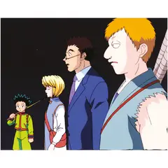 Hunter x Hunter, Artist: Yoshihiro Togashi
Characters: Gon/Kraapika/Leolio/Tompa, Original ink and gouache animation cel with gouache background, along with an original lead pencil and color pencil dôga.