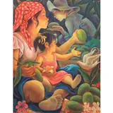 Nemesio Miranda, Mango Harvest (Mother and Daughter), oil on canvas