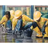Christopher Solis, Workers, acrylic on canvas