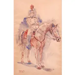 Juan Luna, King Alfonso XII of Spain, watercolor on paper
