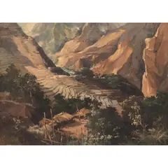 Landscape by Gabriel Custodio, oil on canvas, sold Jul 2022