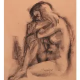 Solomon Saprid, Nude, charcoal on paper