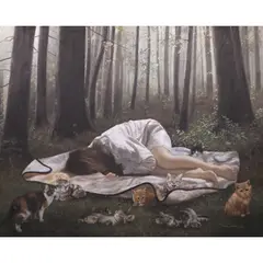 Arnica Acantilado, Wild Cats, oil on canvas