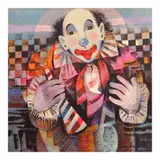 Clown by Paco Gorospe, oil on canvas, sold Jul 2022