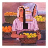 Mango Vendors by Paco Gorospe, oil on canvas, sold Jul 2022