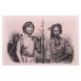 François-Edmond Pâris, Calinga Mengal (Valiente) and Calinga Elegante, ink on copperplate print