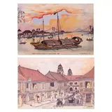 Felipe V. Adriano, Jr., a) Puente Colgante, Quiapo at Casco Sa Pasig 1860 b) Sunday in Quiapo 1904, a) print b) print