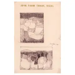 Study for Mural by José T. Joya, pen and ink on paper, sold Apr 2022