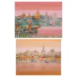 Manuel Baldemor, European Series, mixed media on canvas each