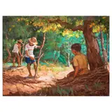 Mike Herrera, Firewood Cutters, oil on canvas