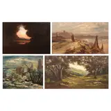 a) Untitled (Landscape)
b) Seascape
c) Untitled (Landscape)
d) Untitled (Landscape) by Unidentified artist, a) oil on canvas b) oil on canvas c) oil on canvas d) oil on canvas, sold Apr 2022