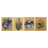 Wire Tuazon, Untitled I, II, III, and IV, mixed media on paper